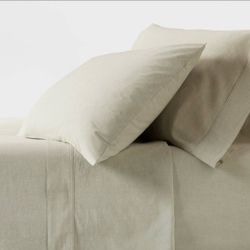 OEKO-TEX® 250-Thread-Count 100% Organic Percale Sheet Set from Threshold size Queen Color Sage Gray