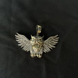 14k Gold Plated Owl Pendant 