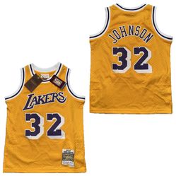 Los Angeles Lakers Magic Johnson Mitchell And Ness Jersey Youth Medium 10/12 New