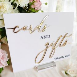 3D Cards And Gifts Acrylic Quinceañera Or Wedding Sign