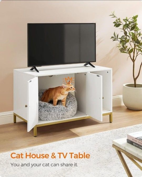 Litter Box Enclosure, Modern Cat Litter Box Furniture Hidde😺😺😺😺✨n