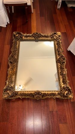 Large Vintage Gold Ornate French Mirror