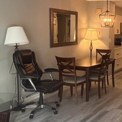 Brown Faux Leather Office Chair $60