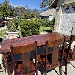 Rustic Dining Table With 5 Chairs And Bench