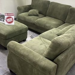 4 piece corduroy Sectional couch