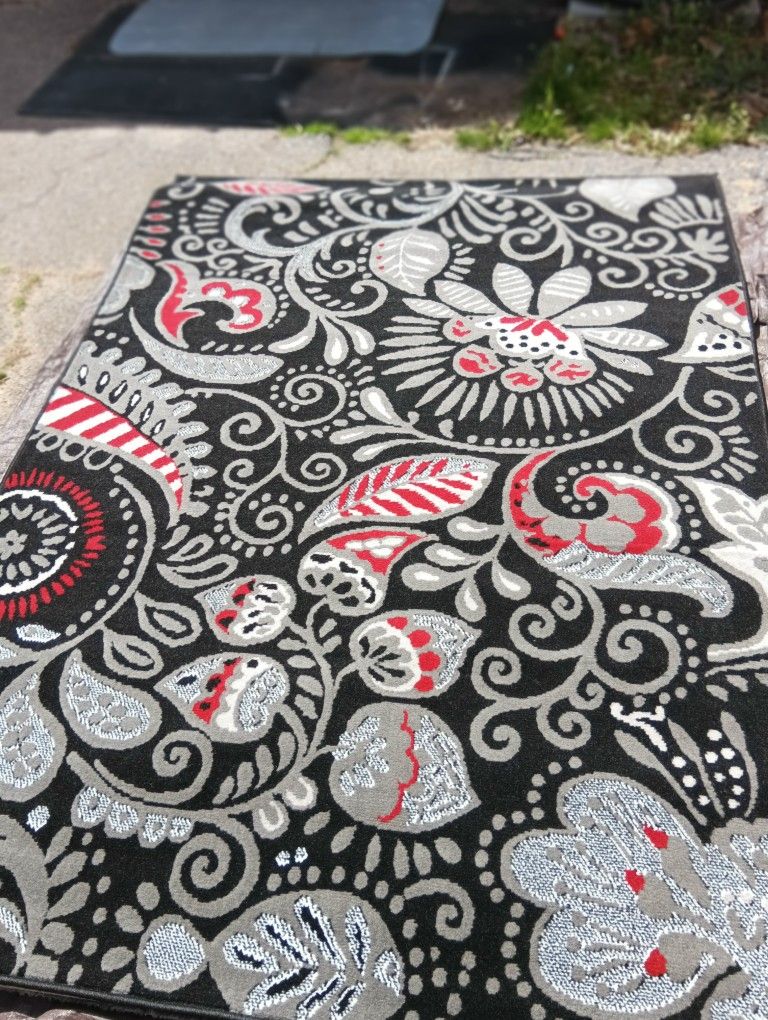 Red,Black And Gray Area Rug