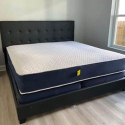 BRAND NEW BLACK KING SIZE BED WITH MATTRESS & BOX – $525!! QUEEN SIZE – ONLY $475!! 	•	