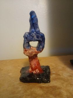 Handcrafted Abstract Clay Trophy Sculpture | Glossy Glazed Home Decoration