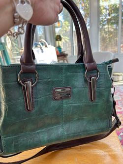 Xidibaoluo Green Croc-Embossed Handbag