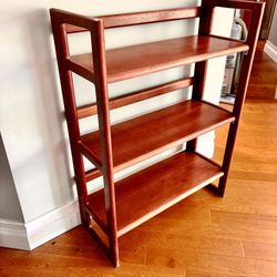 Bookshelf (Display Shelves) Collapsible wooden three shelf bookshelf