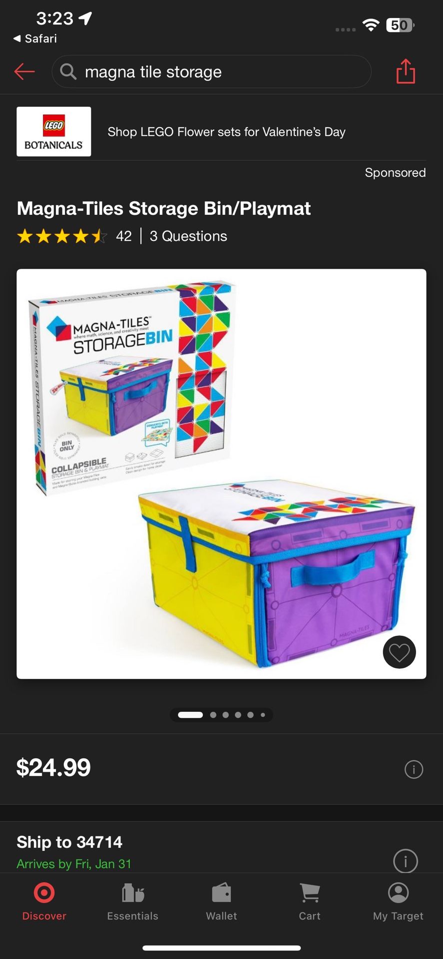 New In box Magna Tiles Storage Bin