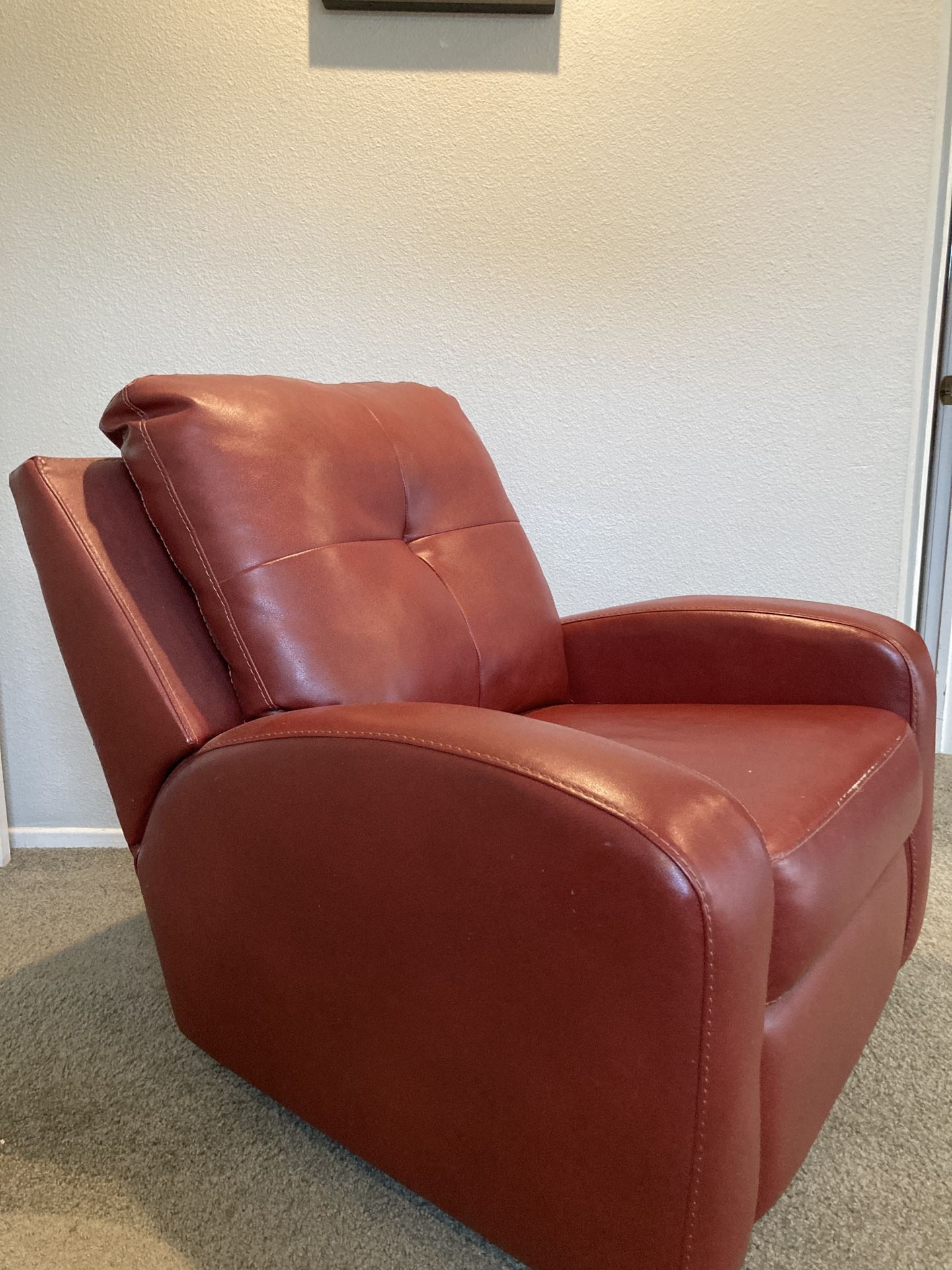 Red Swivel Recliner Rocking Chair