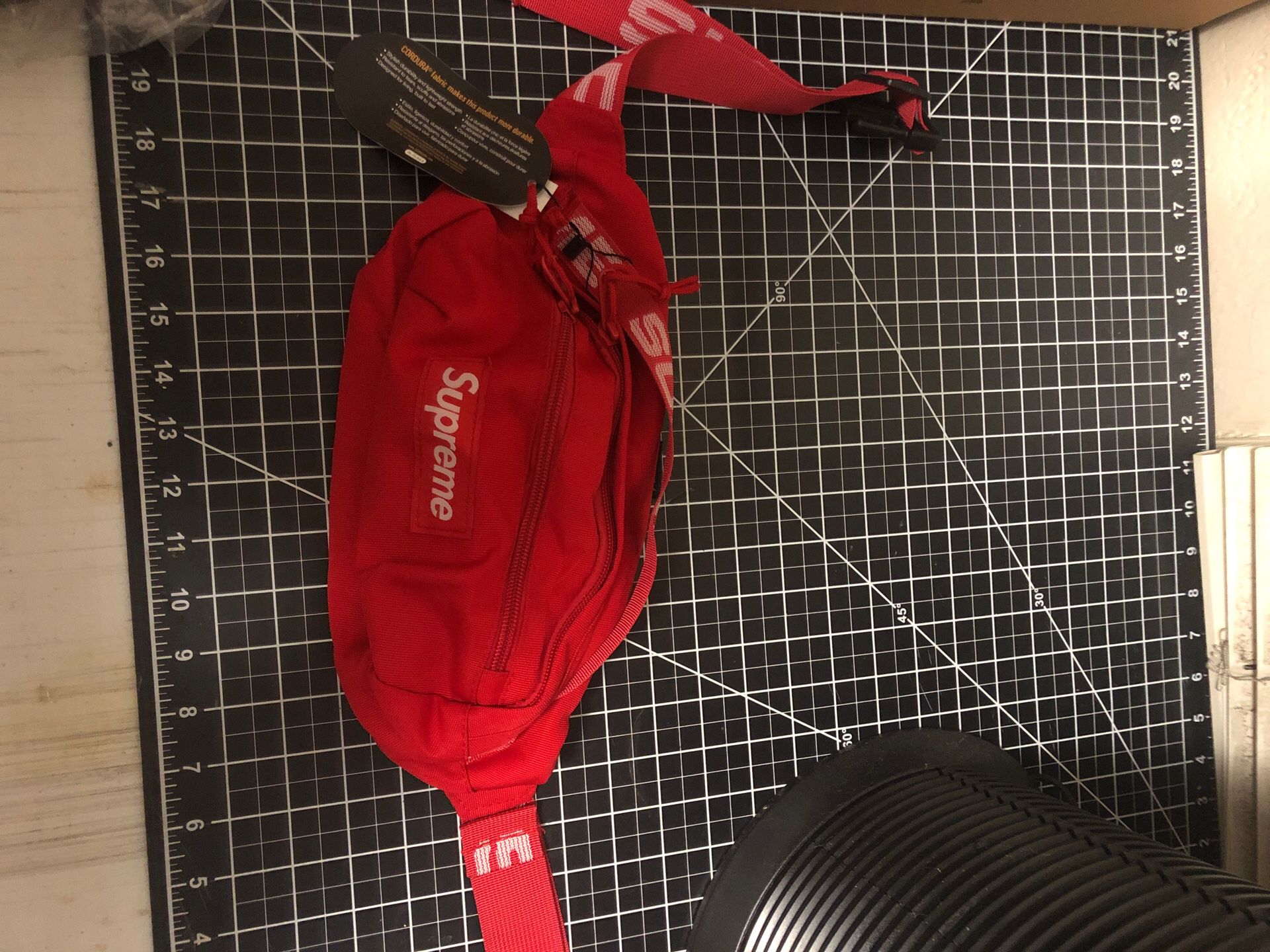 Supreme Fanny Pack red flexing purpose only