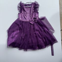 Girls Size 6 Dress, Satin Lined, Sequin, Tulle