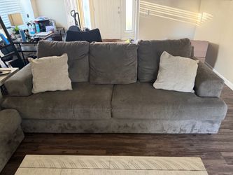 Gray Sofa & Loveseat Set – Matching 2 Piece Living Room Set