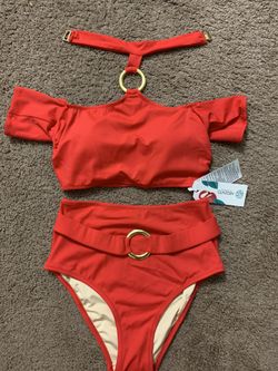 Swimsuit with neck strap