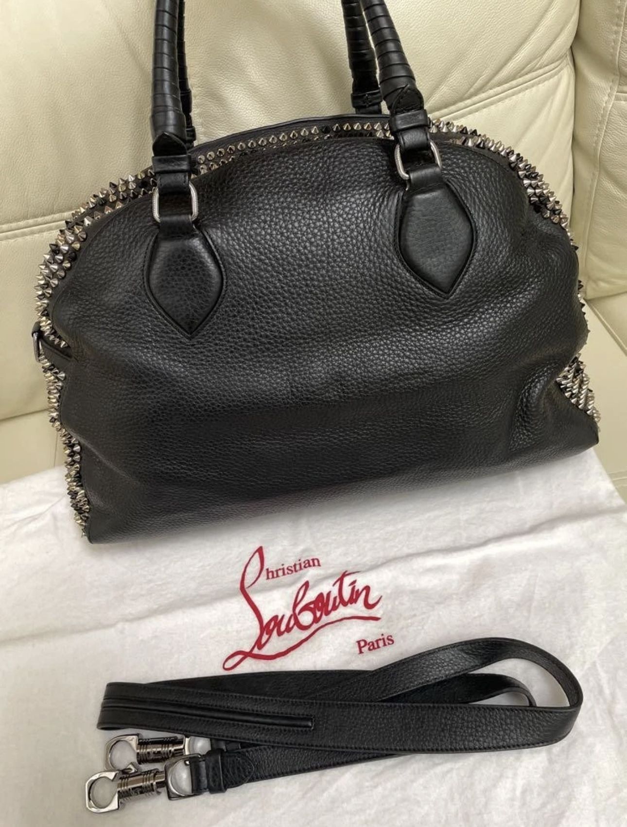 CHRISTIAN LOUBOUTIN Panettone Calf Leather Gold Black and Silver Spiked Studs