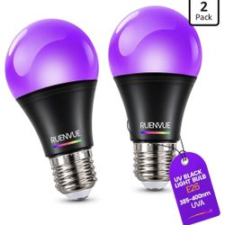 2 Pack LED Black Light Bulbs