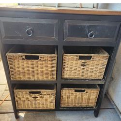Console Table, 4 Baskets 2 Draws 