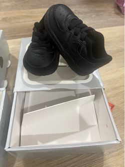 Nike All black baby shoes new size 3c ( 3 pairs available )