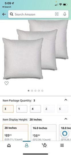 2 Pillow Inserts 28x28