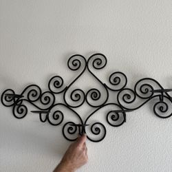 One Large Black Candleholder With Two Small Candle Holders