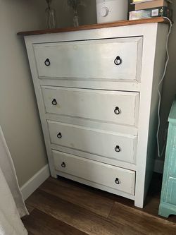 Real wood white dresser