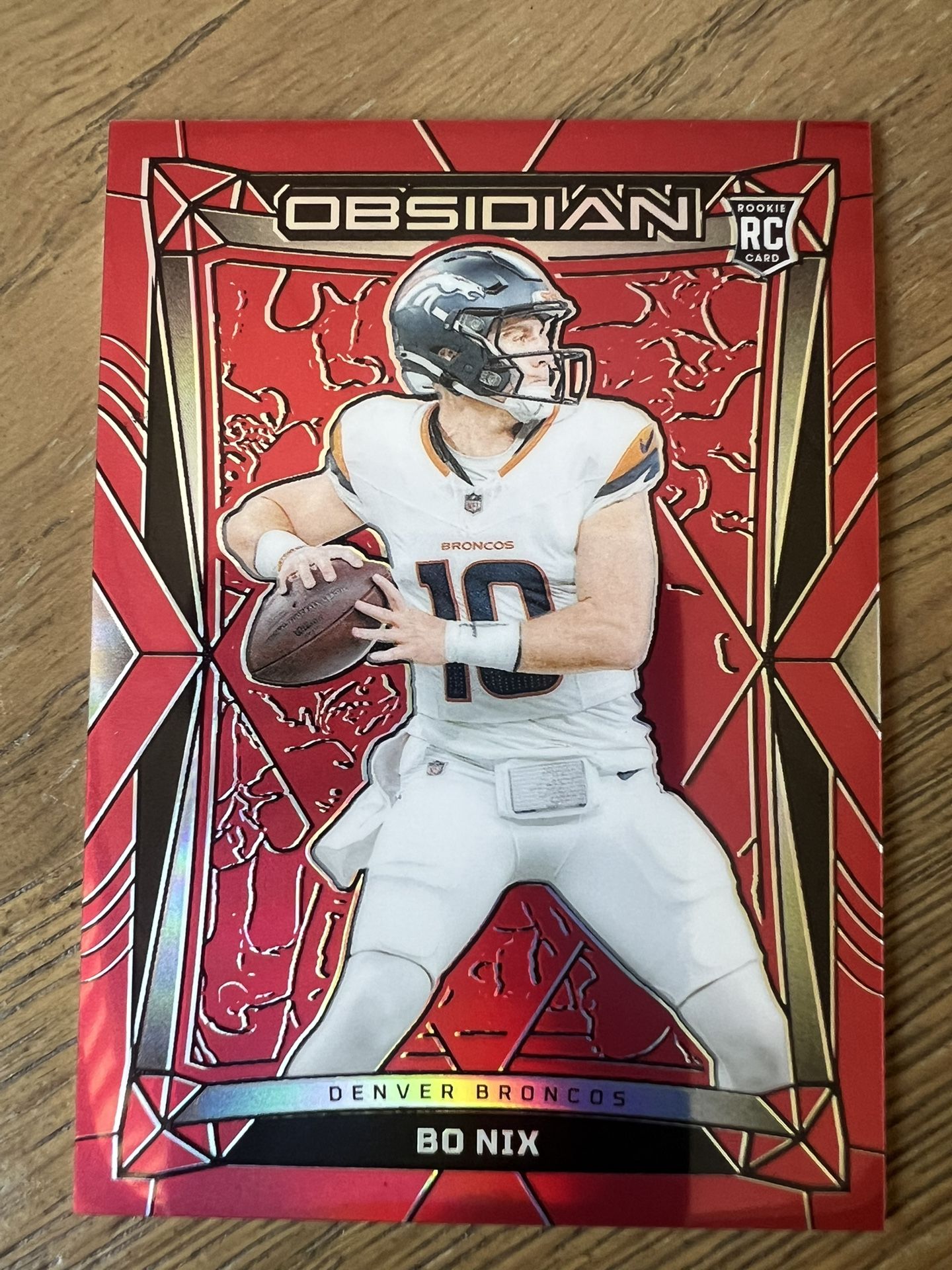 2024 Panini Obsidian #56 Bo Nix Red Flood RC /49-Denver Broncos