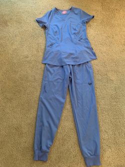 Ava Therese Light Blue Scrub Set Jogger Pants XXS Style 1084