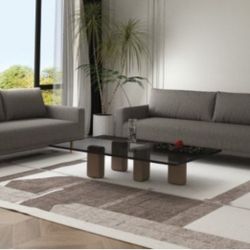Brand New Dark Grey Modern Style Sofa & Loveseat 