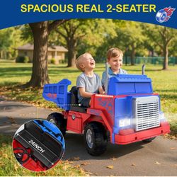 24V Ride On Dump Truck for Big Kids 4WD/2WD Three Speed, Spring Suspension 