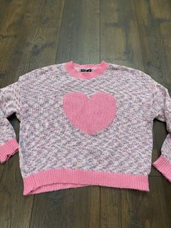 Women’s Pink Heart Sweater Size XL By SHEIN #21