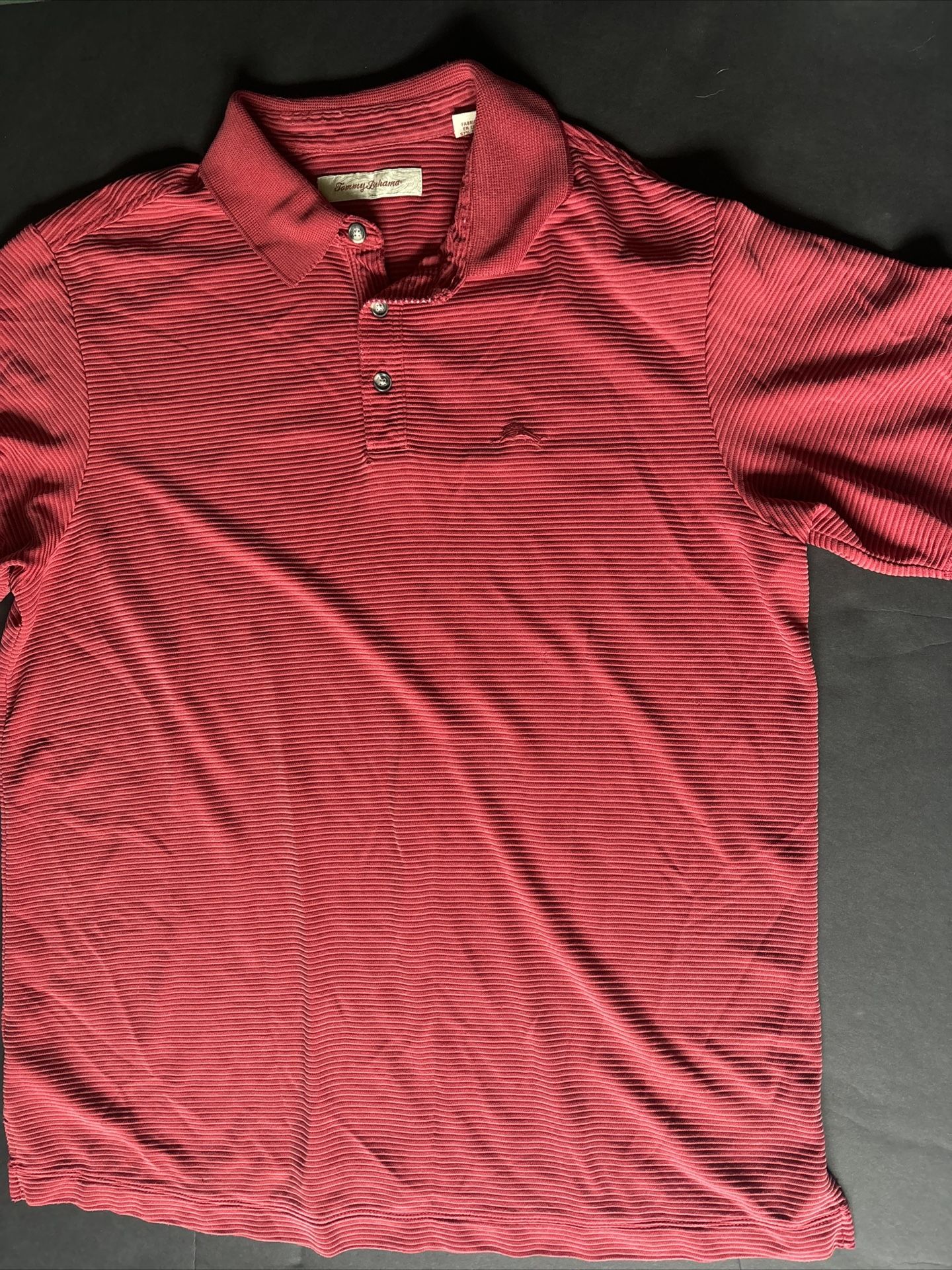 Tommy Bahama Men's Embroidered Logo Medium Red Polo Short Sleeve Casual
