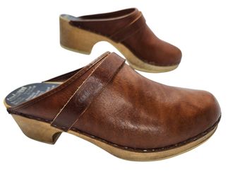 Rare Vintage 70s Sandgrens Swedish Leather Clogs / Tokyo Mules EUR 39/ US 9-8.5