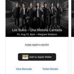 Los Bukis 2 Tickets Friday August 12 8pm LAS VEGAS