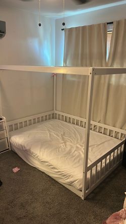 Canopy full size bed frame