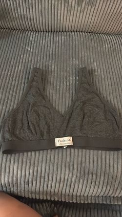 Fashion Underwear Gray Ribbed Bralette