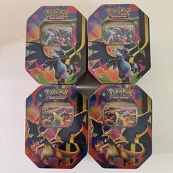Pokemon TCG Mega Charizard X & Y Tins Sealed Lot of 4