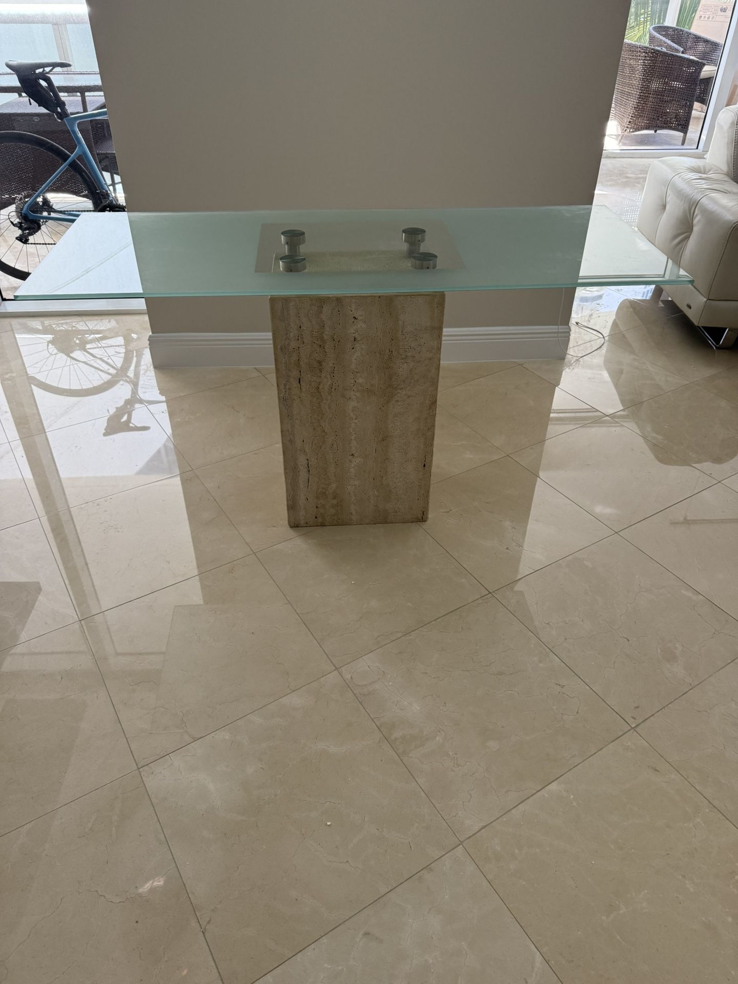 Italian Made Glass Console Table