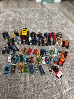 Monster trucks and cars