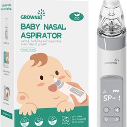Nasal Aspirator for Baby, Electric Nose Aspirator for Toddler, Baby Nose Sucker, Automatic Nose Cleaner with 3 Silicone Tips, Adjustable Suction Level