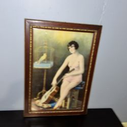 1920s Woman Playing For Parakeet