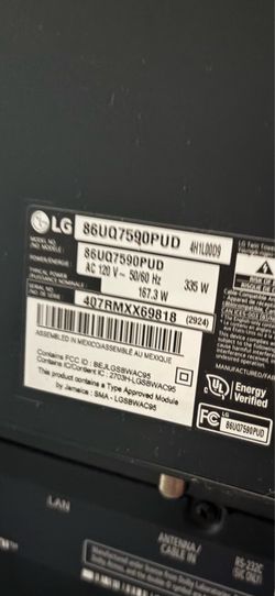 86 inch LG TV