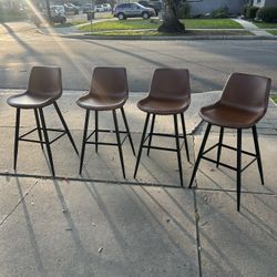 30-inch bar stools in dark brown Set Of 4.  