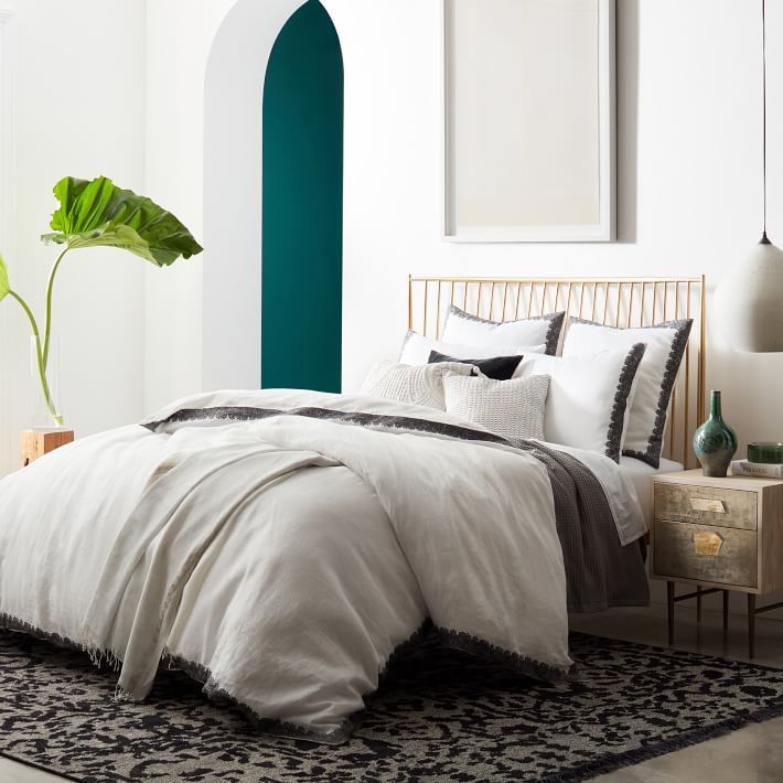 West Elm Stella Brass Metal King Bed Frame (Like New)