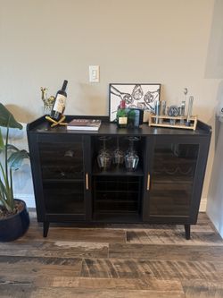 Modern black bar cabinet 