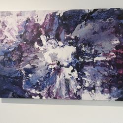 Beautiful Blue and Purple Art Canvas Signed