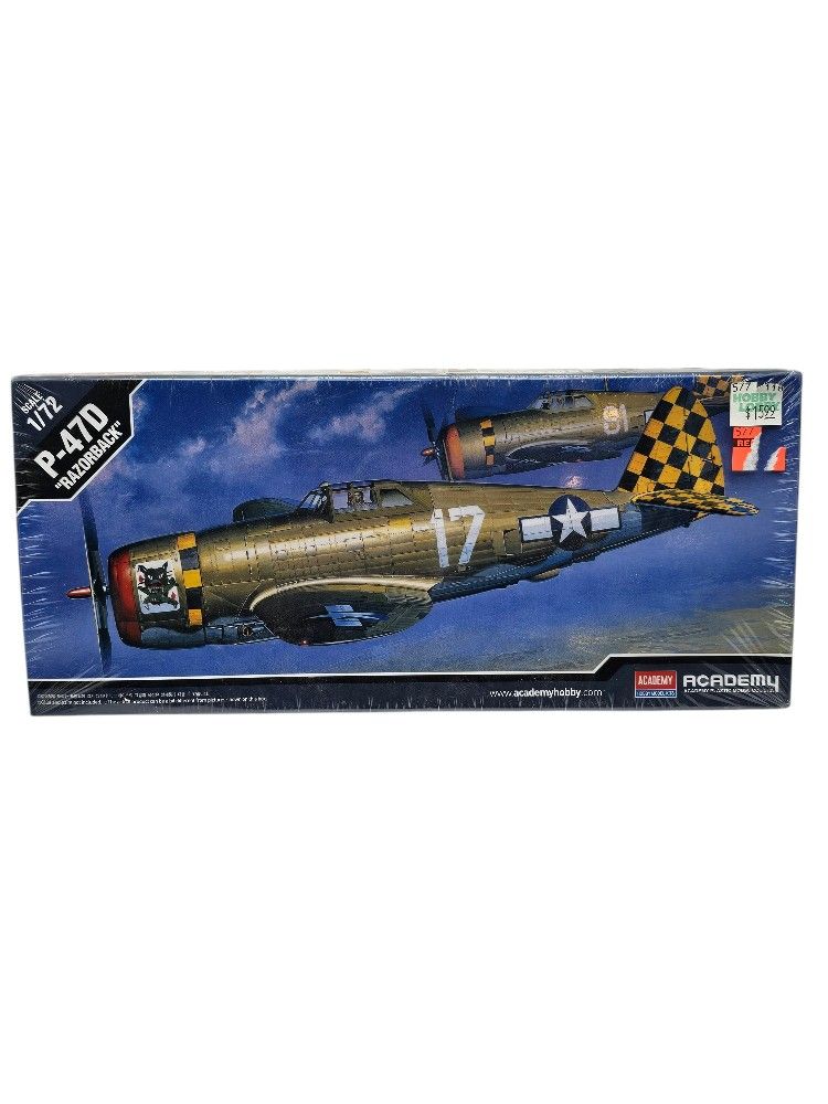 1/72 Academy P-47D Thunderbolt Razorback WWII US Fighter Plastic Model Kit NEW