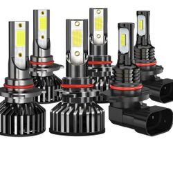 9005+9012+9145 LED Headlight Fog Light Bulbs Combo 6pcs For Dodge Ram 2013-2015