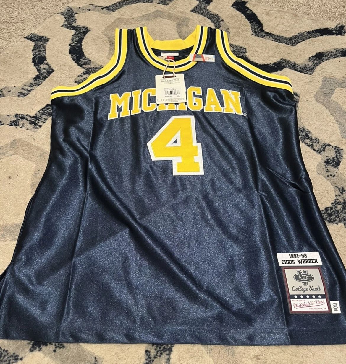 Authentic Chris Webber Michigan Wolverines Jersey Fab 5